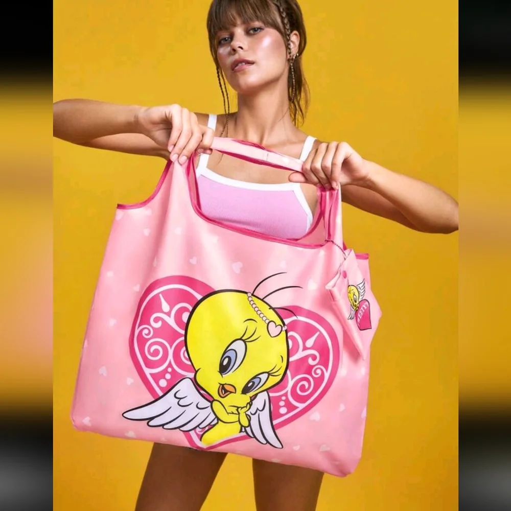 Tweety Bird Tote Bag Pink Large - Picture 5 of 8